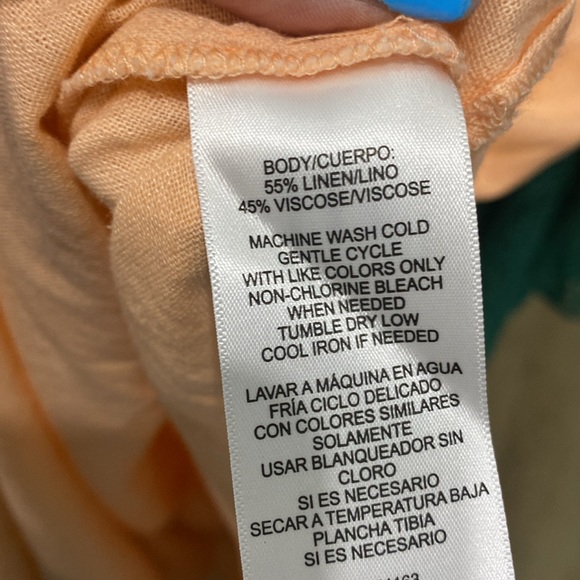 NWT DKNY Peach V-Neck Linen Maxi Dress |Size XXL - Picture 6 of 6